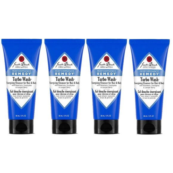 Jack Black Turbo Wash Energizing Hair & Body Cleanser 4pc Set 3oz Each